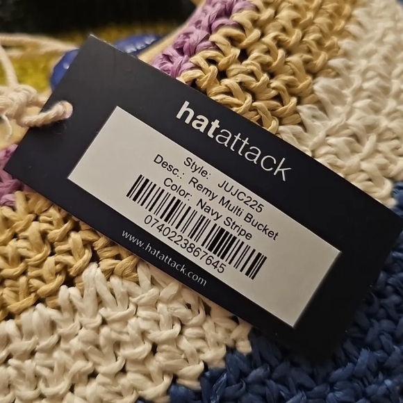 NWT HAT ATTACK Remy Multi Bucket Hat in Navy Stripe, Revolve, One Size, Ladies - Picture 6 of 7